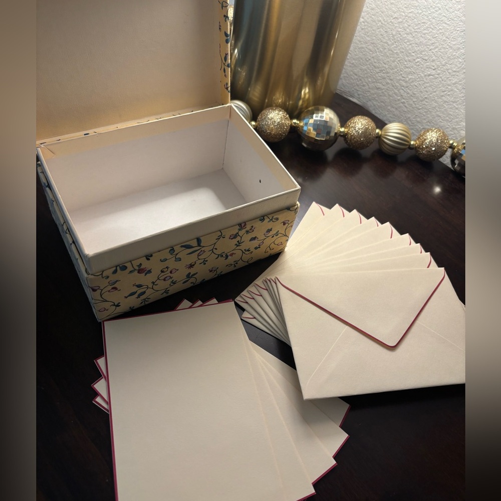 Vintage Handmade Stationery Set with Box